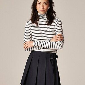 Saint James for J. Crew Turtleneck Womens M/38 Stripe Black Long Sleeve Nautical
